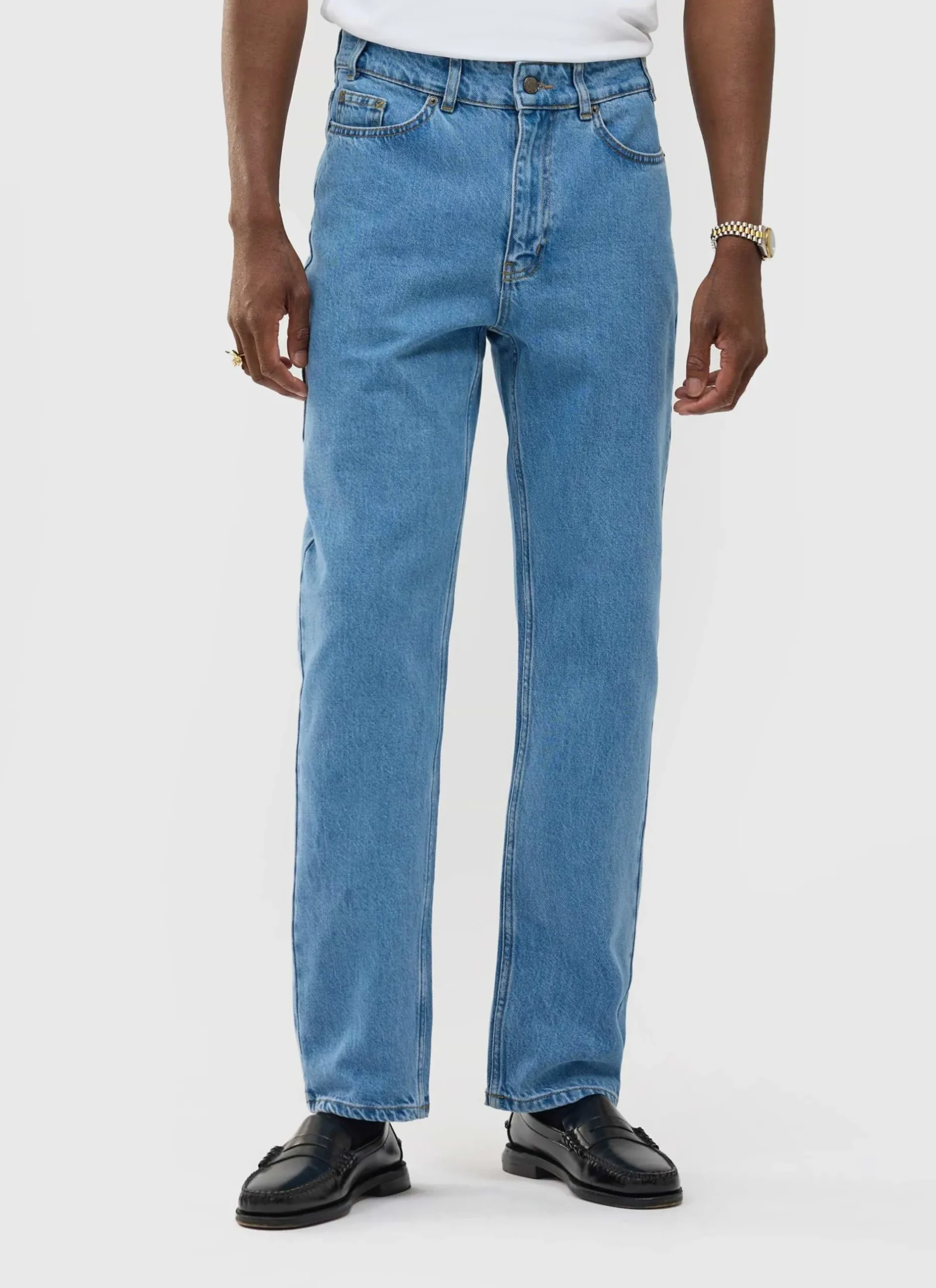 Percival Straight Leg Trousers|Straight Leg Jeans^Straight Leg Denim Jeans Light Wash Blue