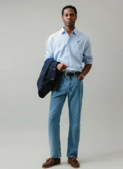 Percival Straight Leg Trousers|Straight Leg Jeans^Straight Leg Denim Jeans Light Wash Blue