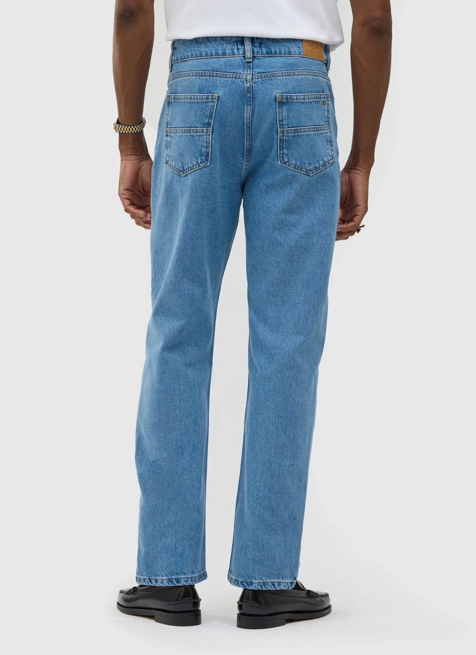 Percival Straight Leg Trousers|Straight Leg Jeans^Straight Leg Denim Jeans Light Wash Blue