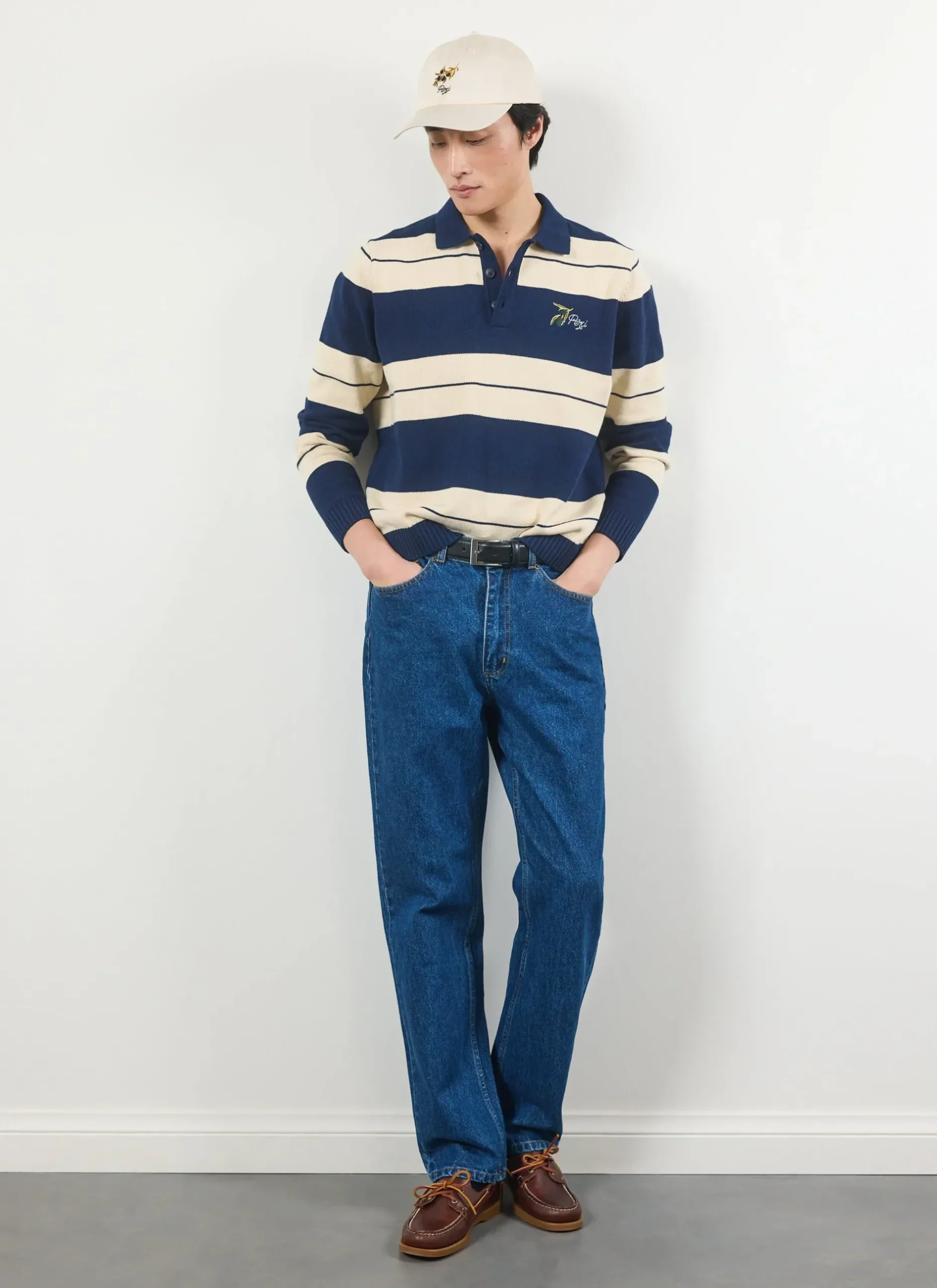 Percival Polo Shirts|Polo Shirts^Striped Polo Navy