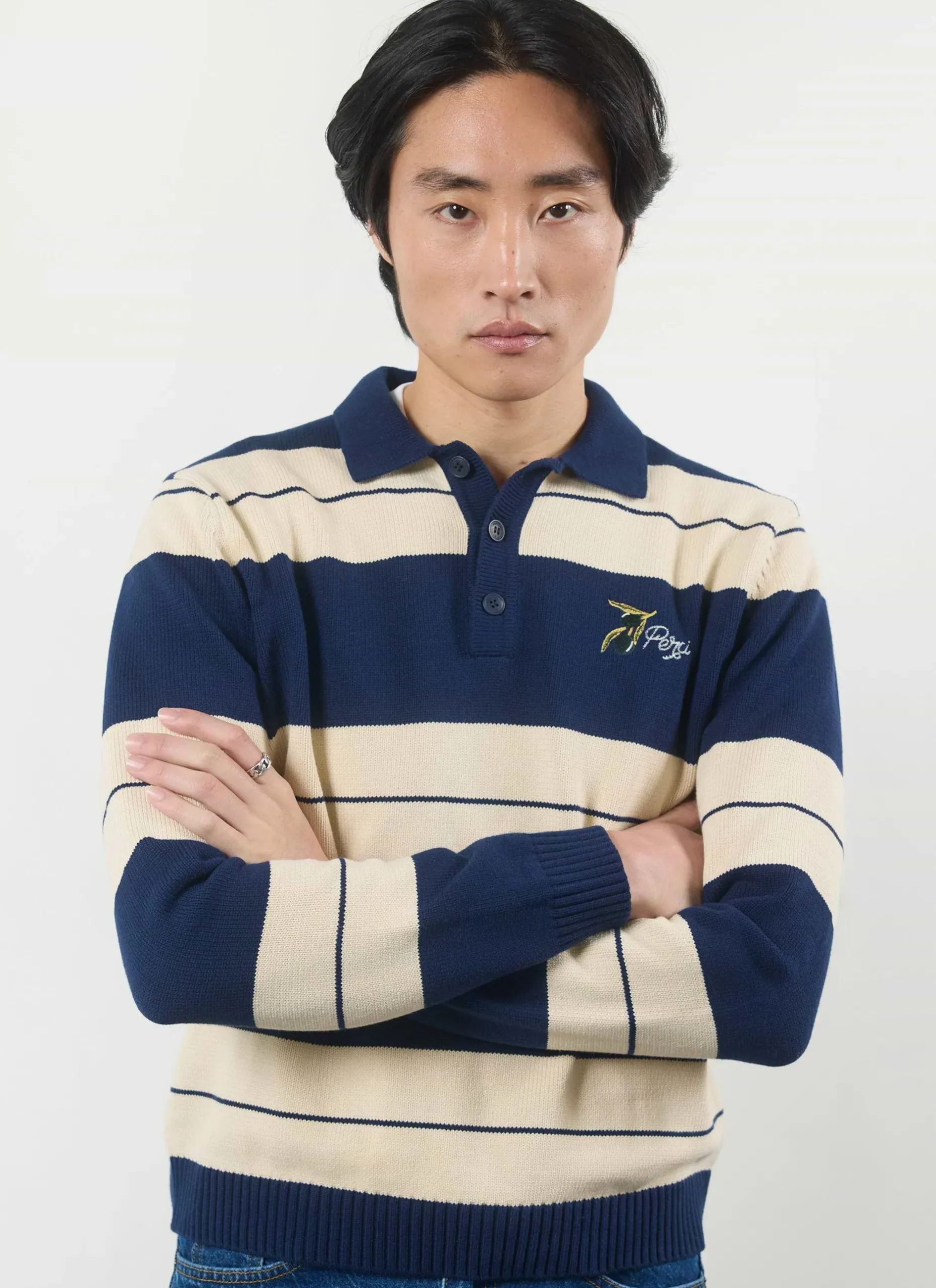 Percival Polo Shirts|Polo Shirts^Striped Polo Navy