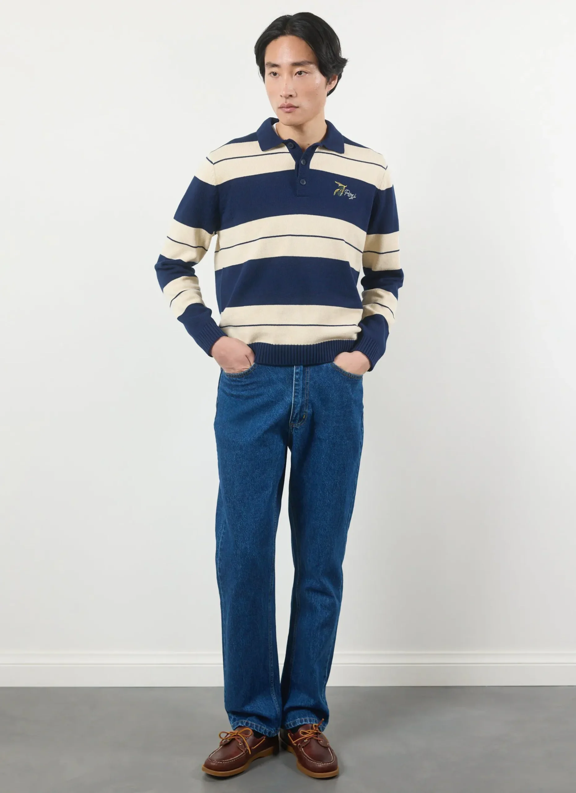 Percival Polo Shirts|Polo Shirts^Striped Polo Navy