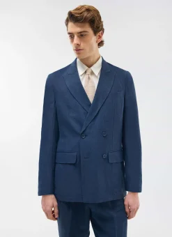 Percival Linen Blazers & Jackets|Race Day Suits^Tailored Double Breasted Blazer Navy