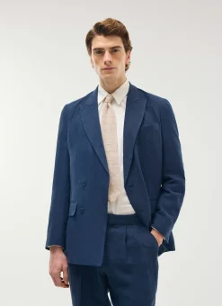Percival Linen Blazers & Jackets|Race Day Suits^Tailored Double Breasted Blazer Navy