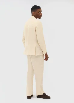 Percival Linen Blazers & Jackets|Race Day Suits^Tailored Double Breasted Blazer Cream