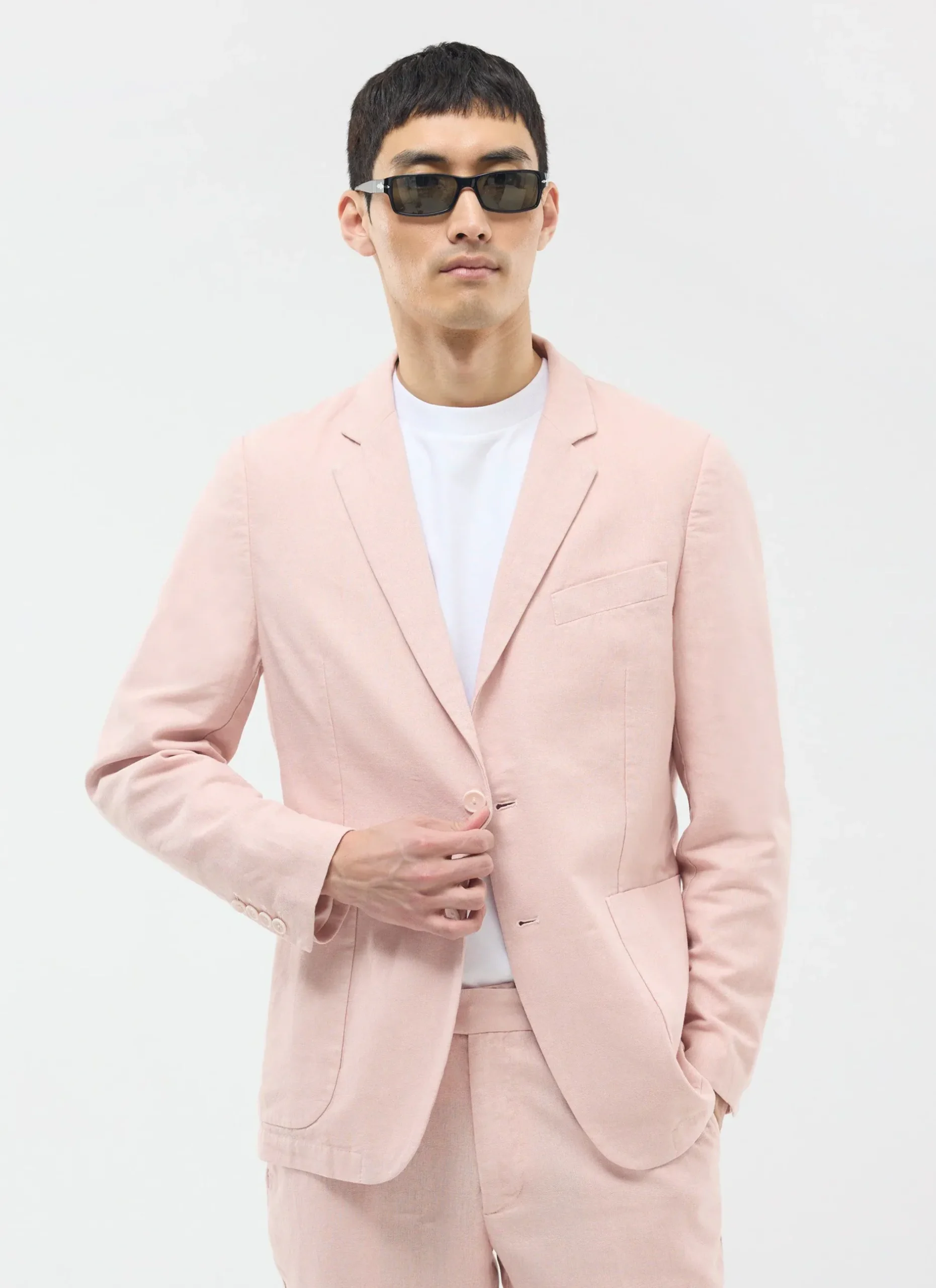Percival Linen Blazers & Jackets|Work Suits^Tailored Linen Blazer Dusty Pink
