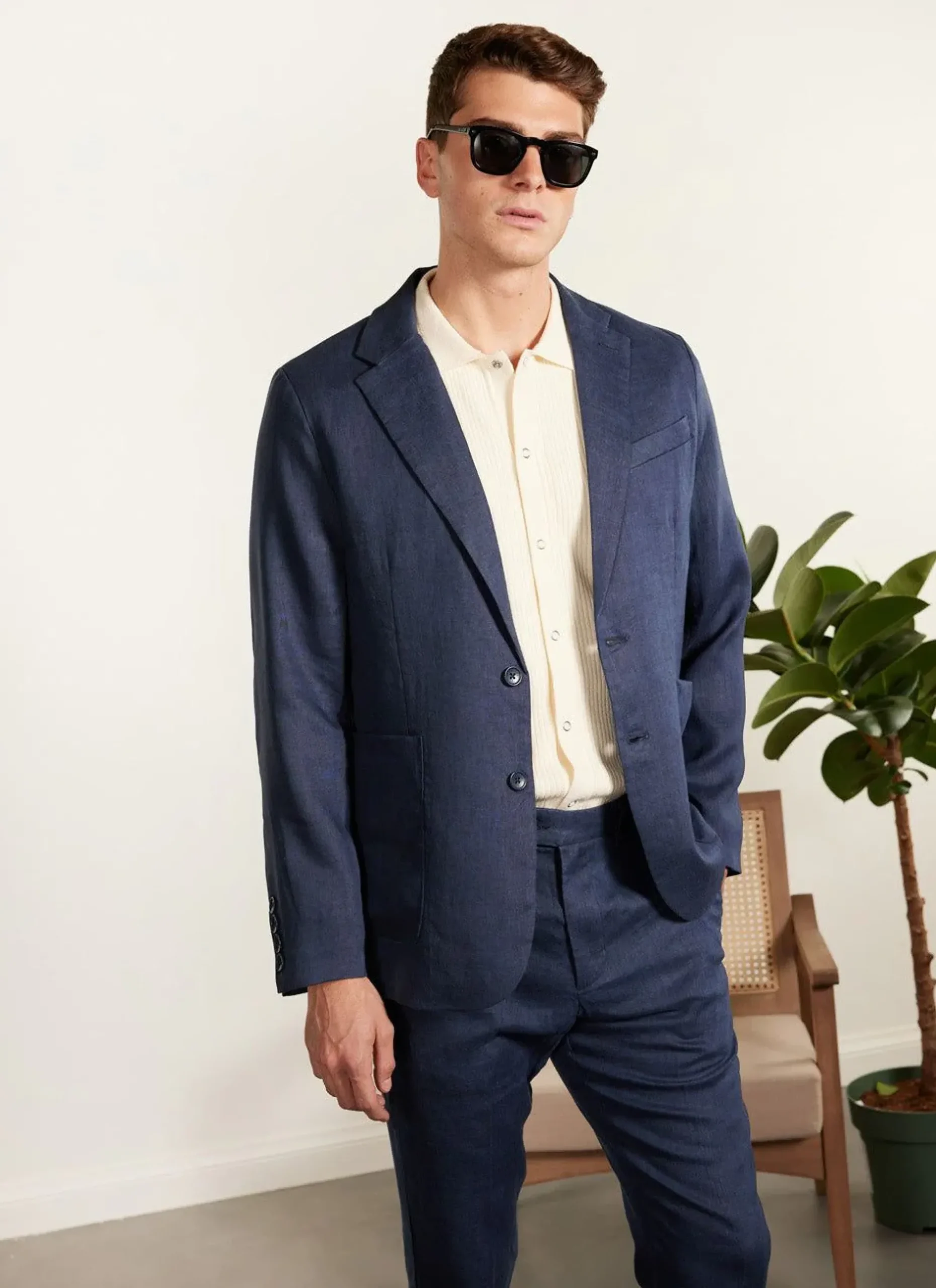 Percival Linen Blazers & Jackets|Race Day Suits^Tailored Linen Blazer Royal Blue
