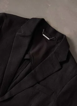 Percival Linen Blazers & Jackets|Race Day Suits^Tailored Linen Blazer Black
