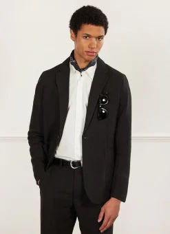 Percival Linen Blazers & Jackets|Race Day Suits^Tailored Linen Blazer Black