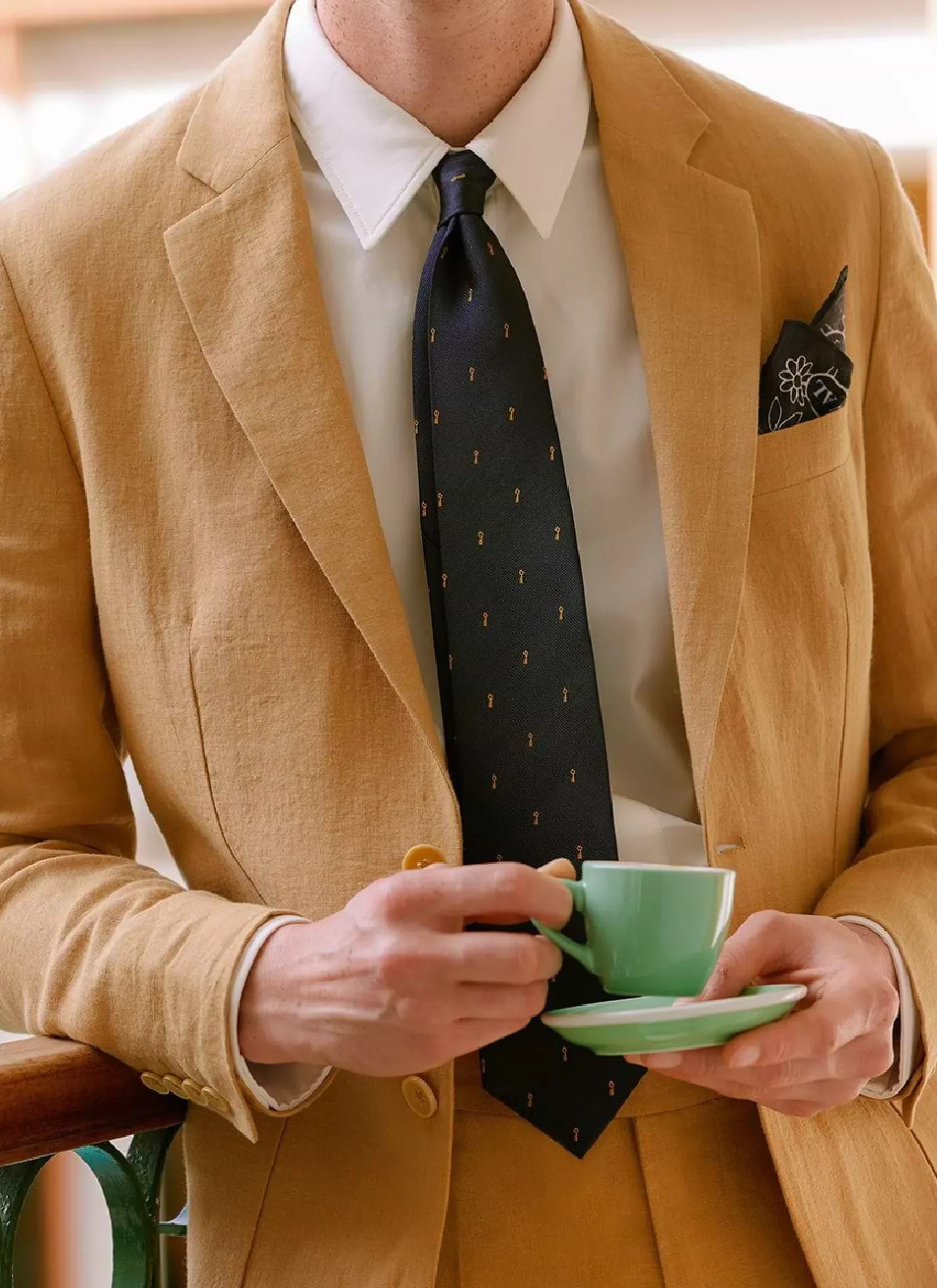 Percival Linen Blazers & Jackets|Race Day Suits^Tailored Linen Blazer Camel
