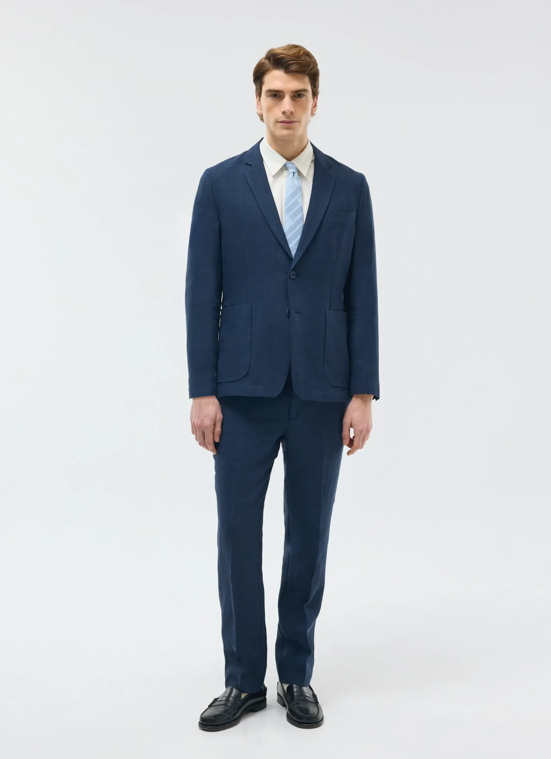 Percival Linen Trousers|Suit Trousers^Tailored Linen Trousers Navy