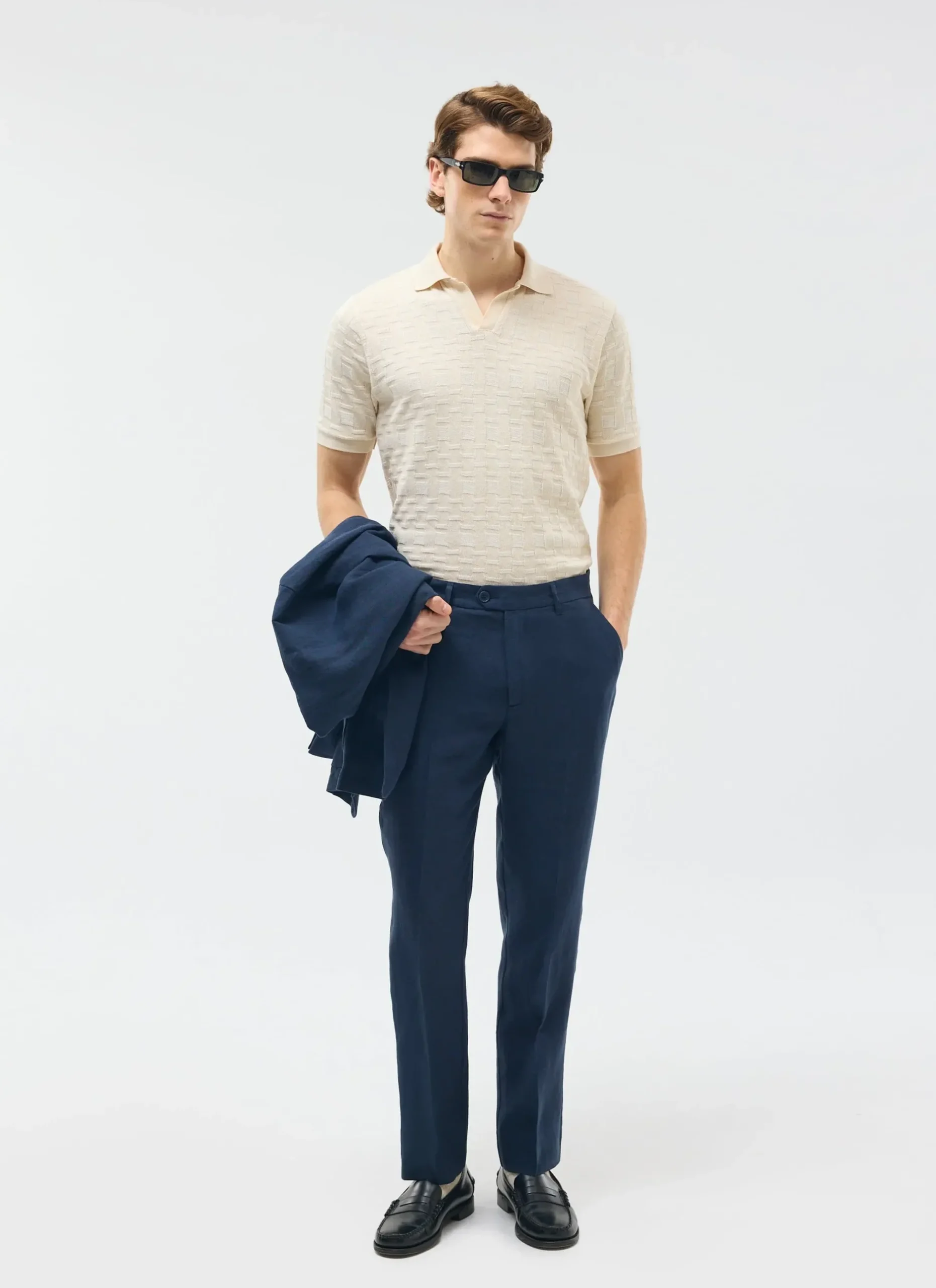Percival Linen Trousers|Suit Trousers^Tailored Linen Trousers Navy