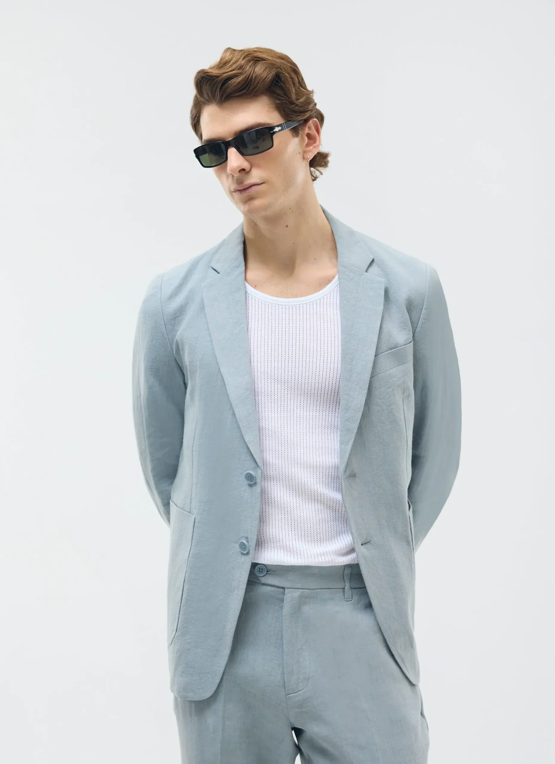 Percival Linen Trousers|Suit Trousers^Tailored Linen Trousers Light Blue