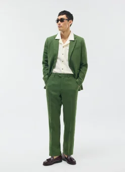Percival Linen Suits|Linen Suits^Tailored Linen Trousers Forest