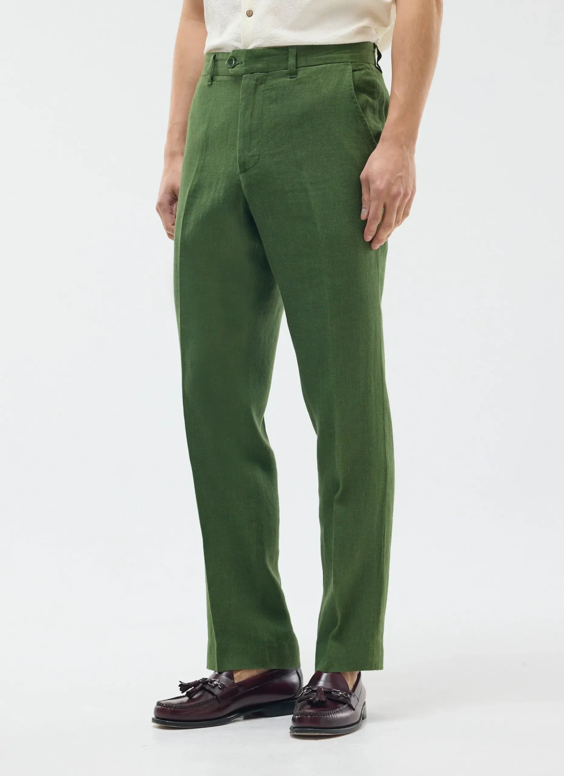 Percival Linen Suits|Linen Suits^Tailored Linen Trousers Forest