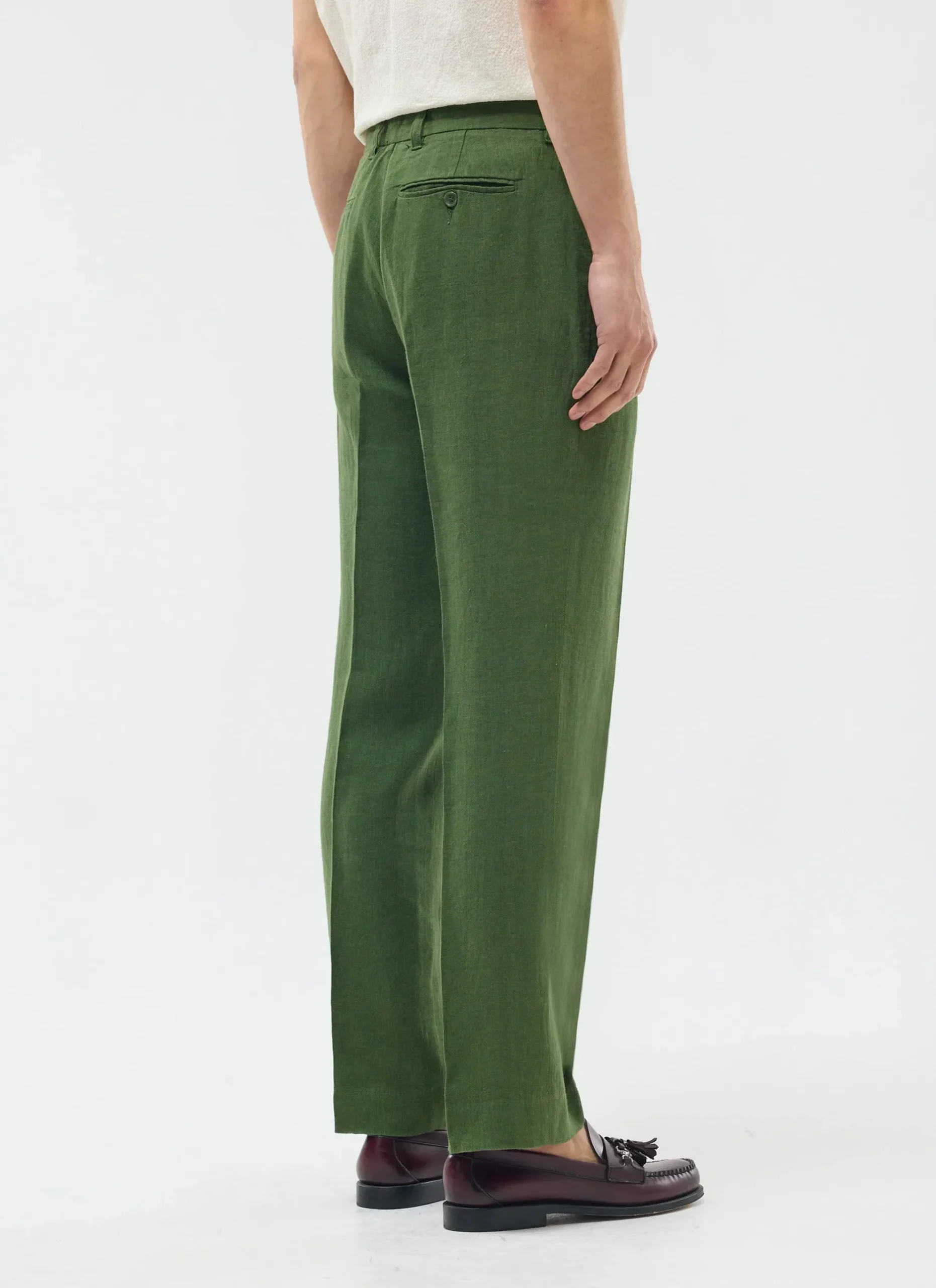 Percival Linen Suits|Linen Suits^Tailored Linen Trousers Forest