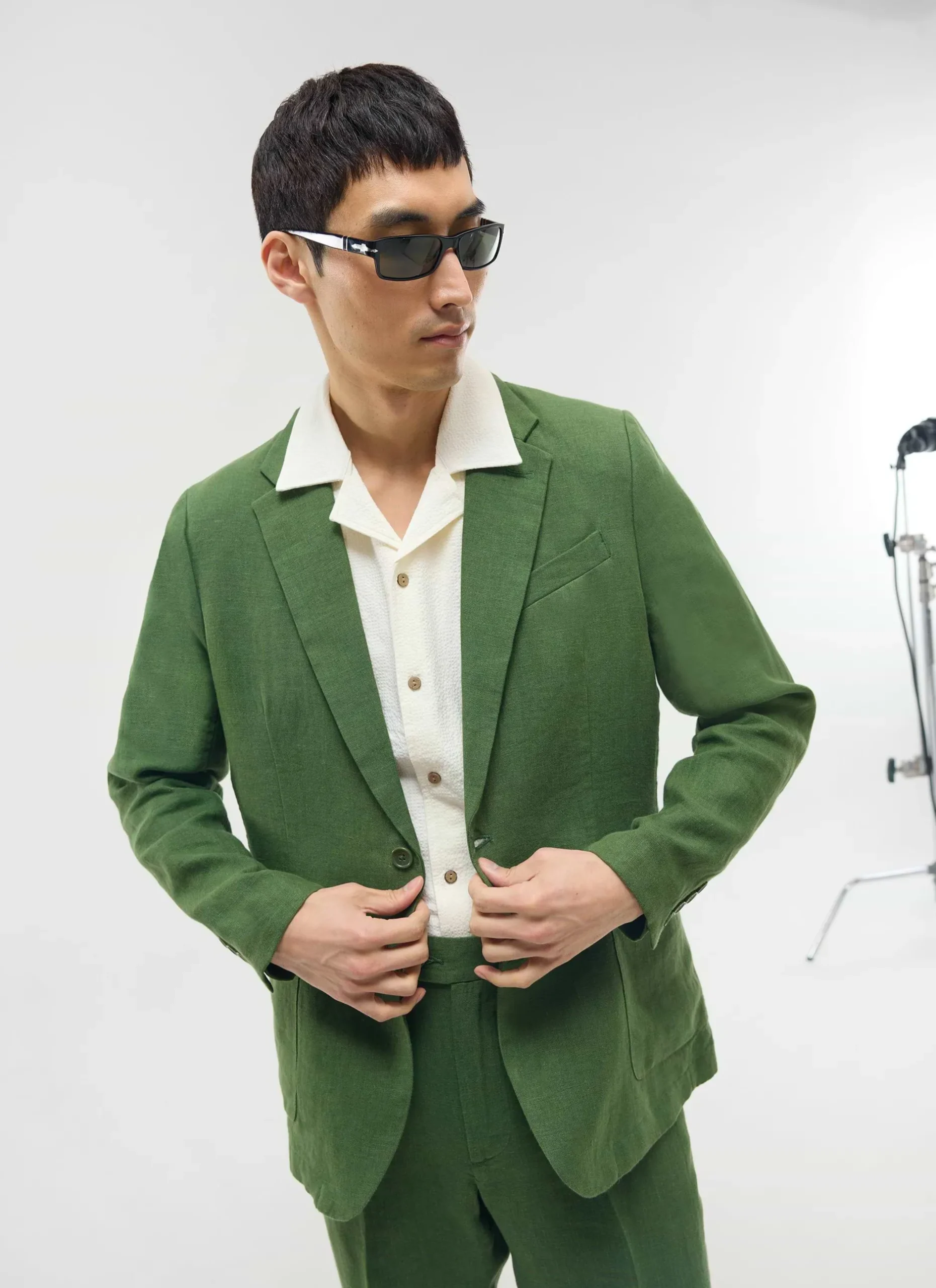 Percival Linen Suits|Linen Suits^Tailored Linen Trousers Forest