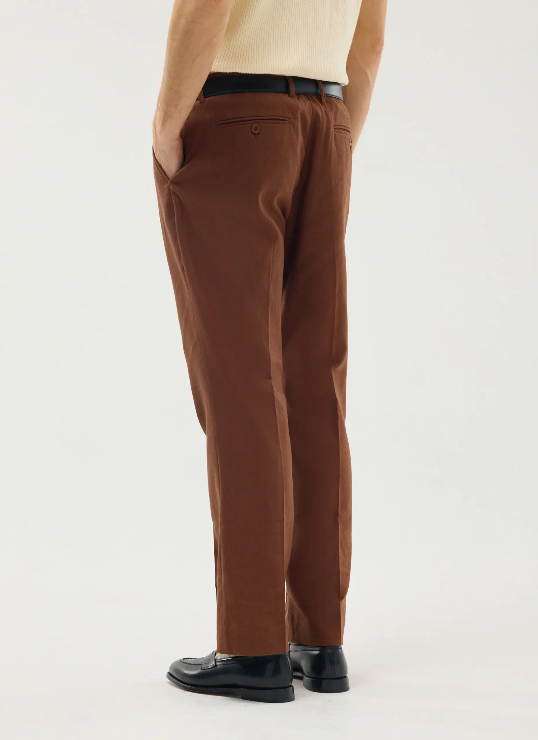 Percival Straight Leg Trousers|Linen Trousers^Tailored Linen Trousers Brown