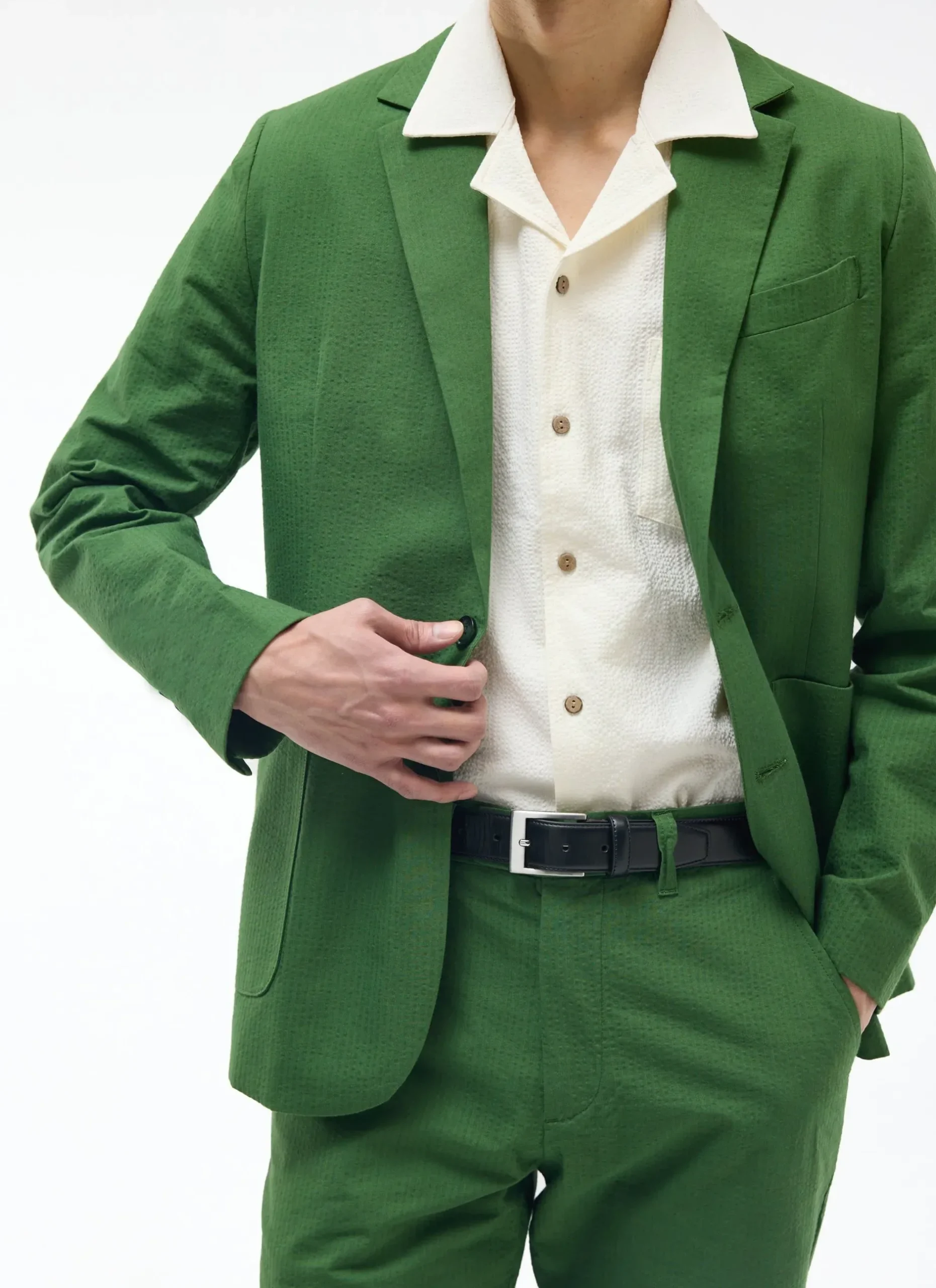 Percival Seersucker Suits|Race Day Suits^Tailored Seersucker Blazer Forest