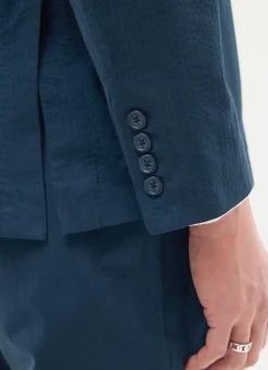 Percival Seersucker Suits|Work Suits^Tailored Seersucker Blazer Navy