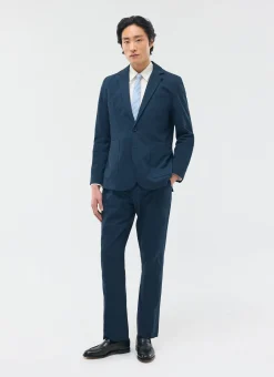Percival Seersucker Suits|Work Suits^Tailored Seersucker Blazer Navy