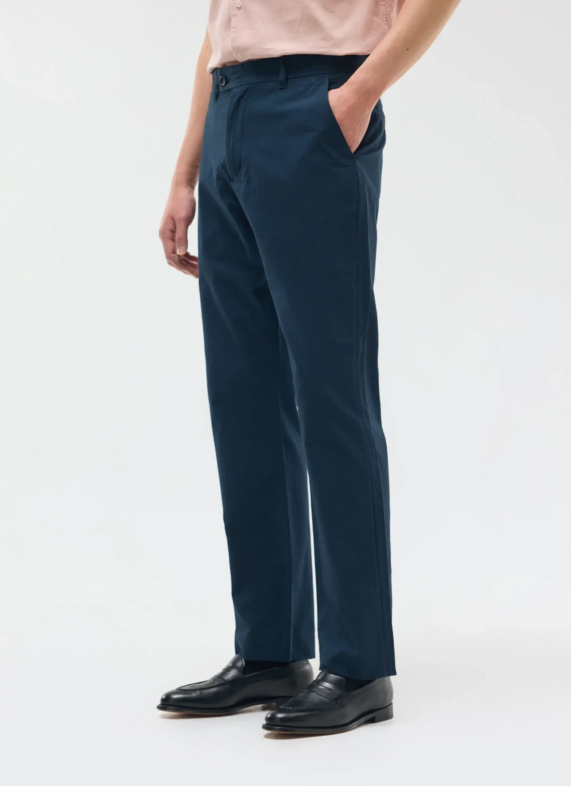 Percival Straight Leg Trousers|Seersucker Suits^Tailored Seersucker Trousers Navy