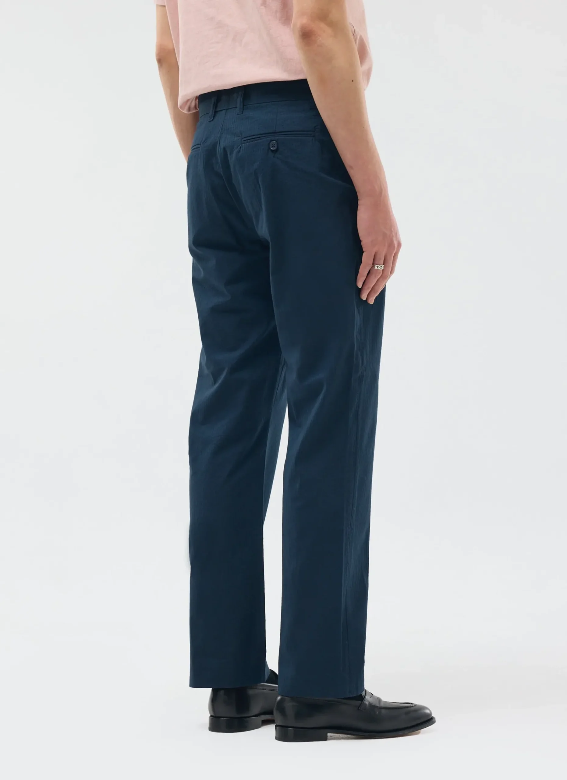 Percival Straight Leg Trousers|Seersucker Suits^Tailored Seersucker Trousers Navy