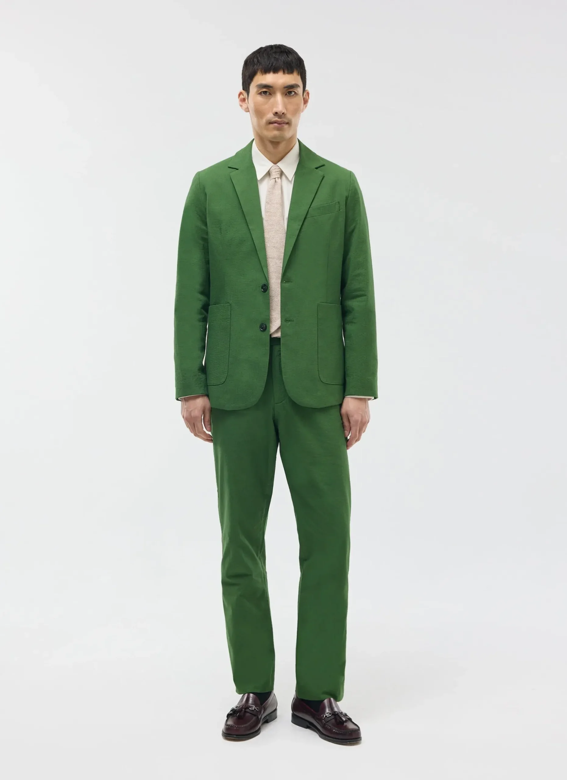 Percival Straight Leg Trousers|Seersucker Suits^Tailored Seersucker Trousers Forest