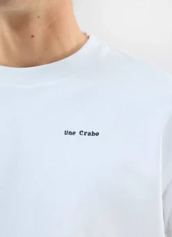 Percival White T-Shirts|Oversized T-Shirts^Une Crab Oversized T Shirt White