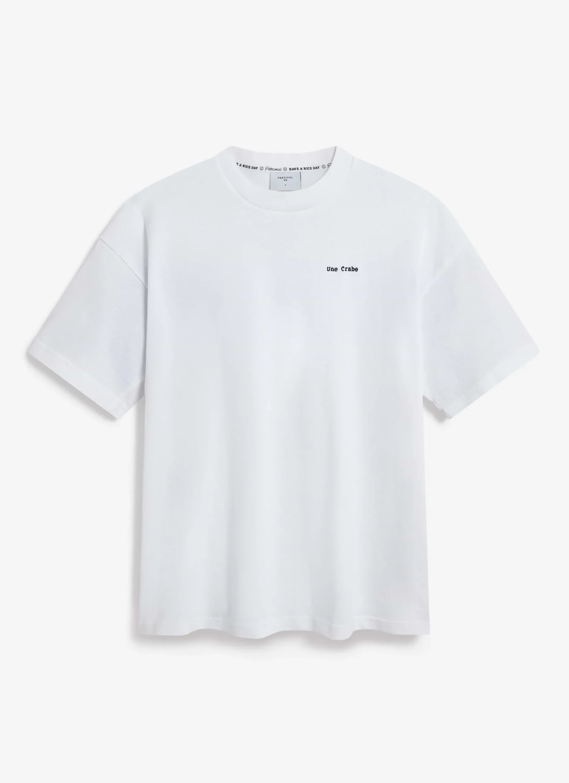 Percival White T-Shirts|Oversized T-Shirts^Une Crab Oversized T Shirt White