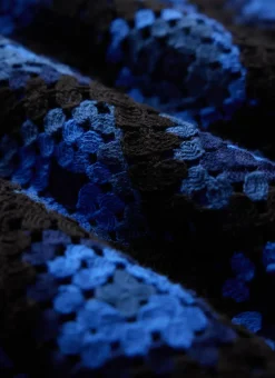 Percival Jumpers & Sweaters^Verso Crochet Knitted Crew Neck Jumper Indigo