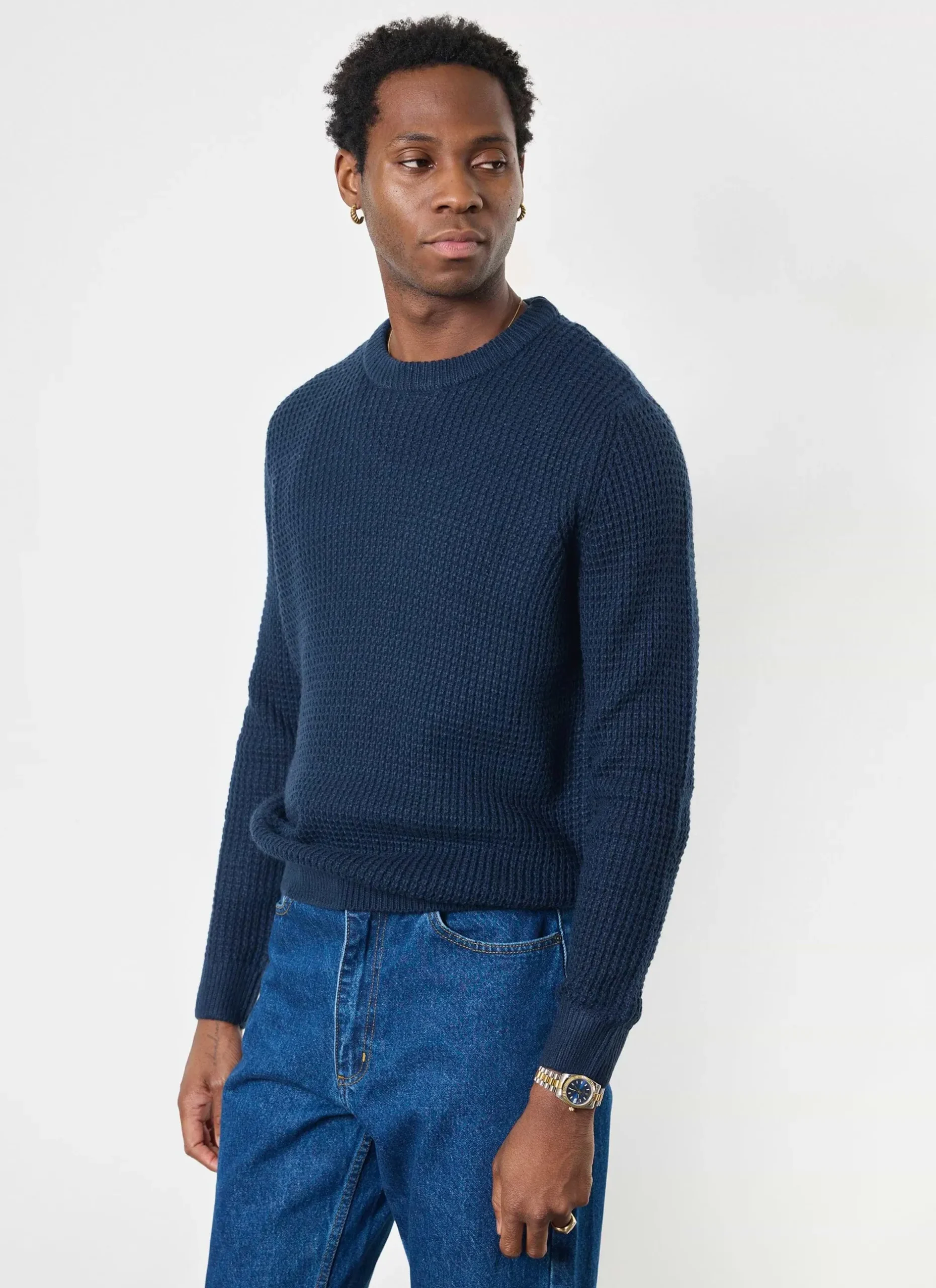 Percival Jumpers & Sweaters^Waffle Jumper Navy