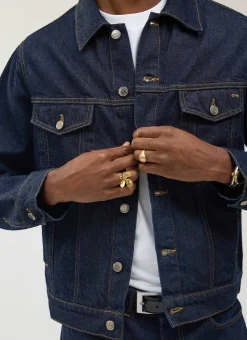 Percival Jackets|Denim Jackets^Western Trucker Jacket Dark Indigo