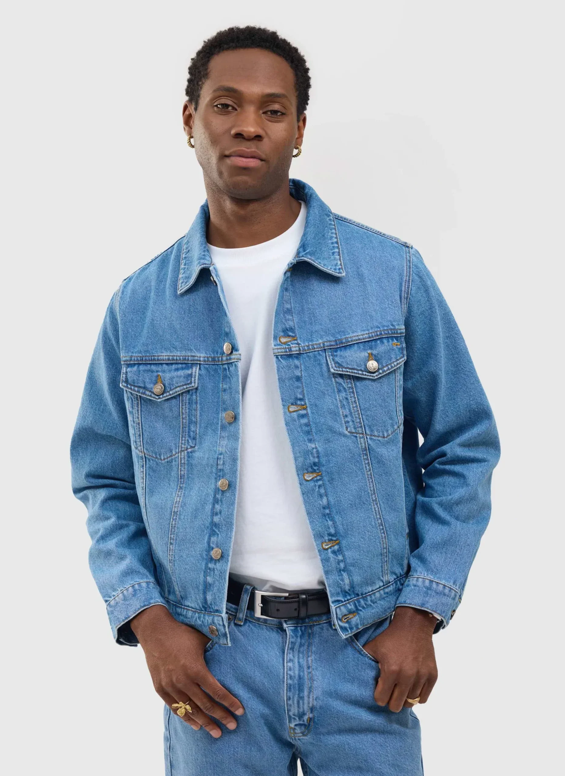 Percival Jackets|Denim Jackets^Western Trucker Jacket Light Wash Blue