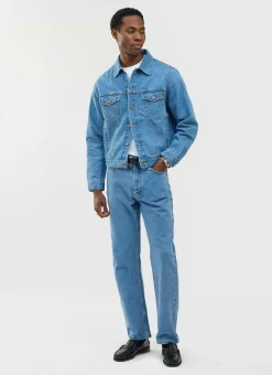 Percival Jackets|Denim Jackets^Western Trucker Jacket Light Wash Blue