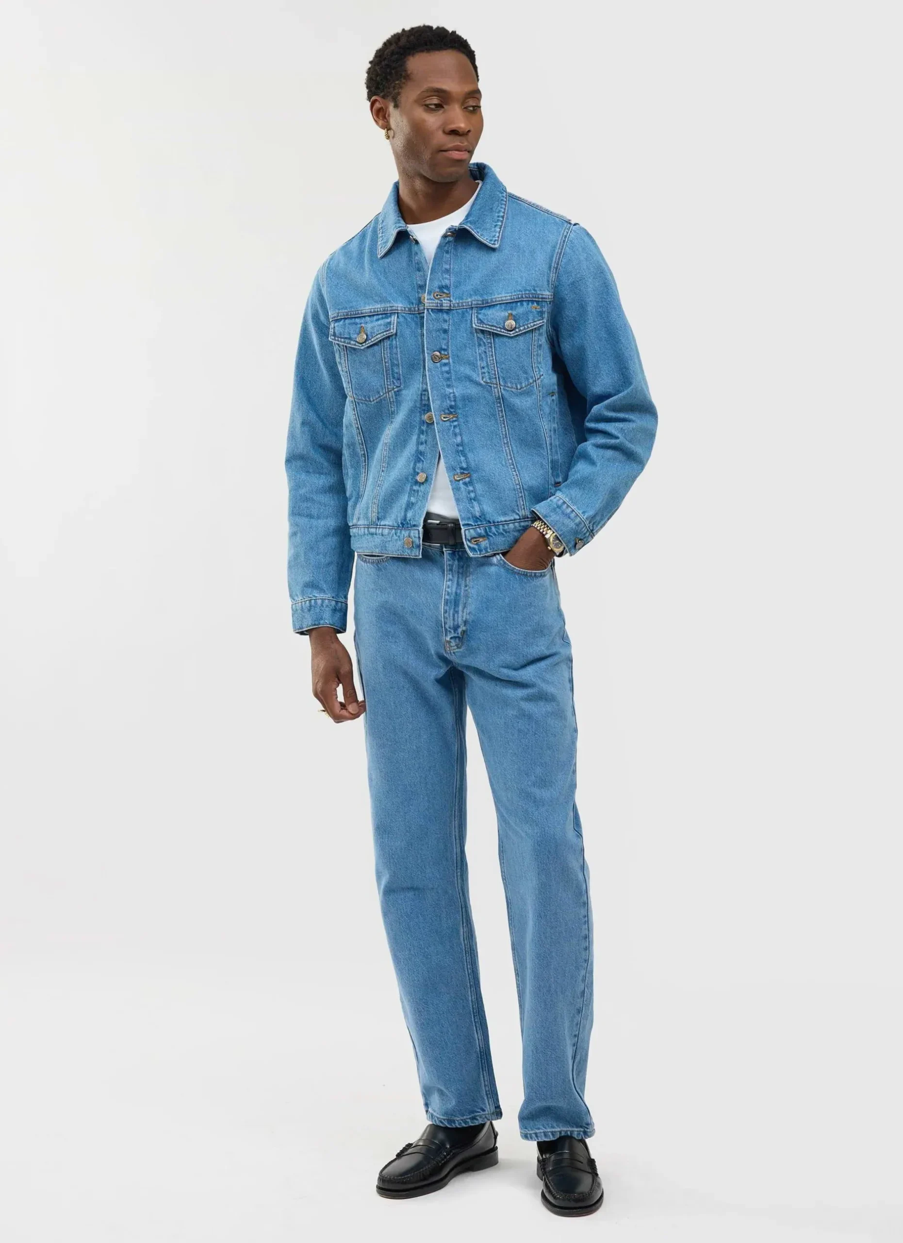 Percival Jackets|Denim Jackets^Western Trucker Jacket Light Wash Blue
