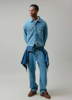 Percival Jackets|Denim Jackets^Western Trucker Jacket Light Wash Blue