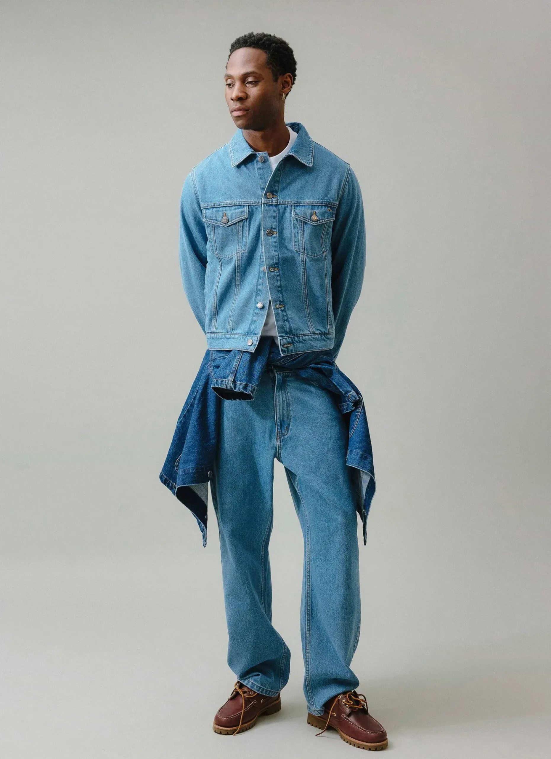 Percival Jackets|Denim Jackets^Western Trucker Jacket Light Wash Blue