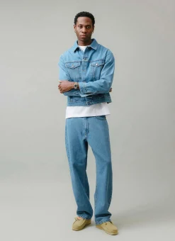 Percival Jackets|Denim Jackets^Western Trucker Jacket Light Wash Blue
