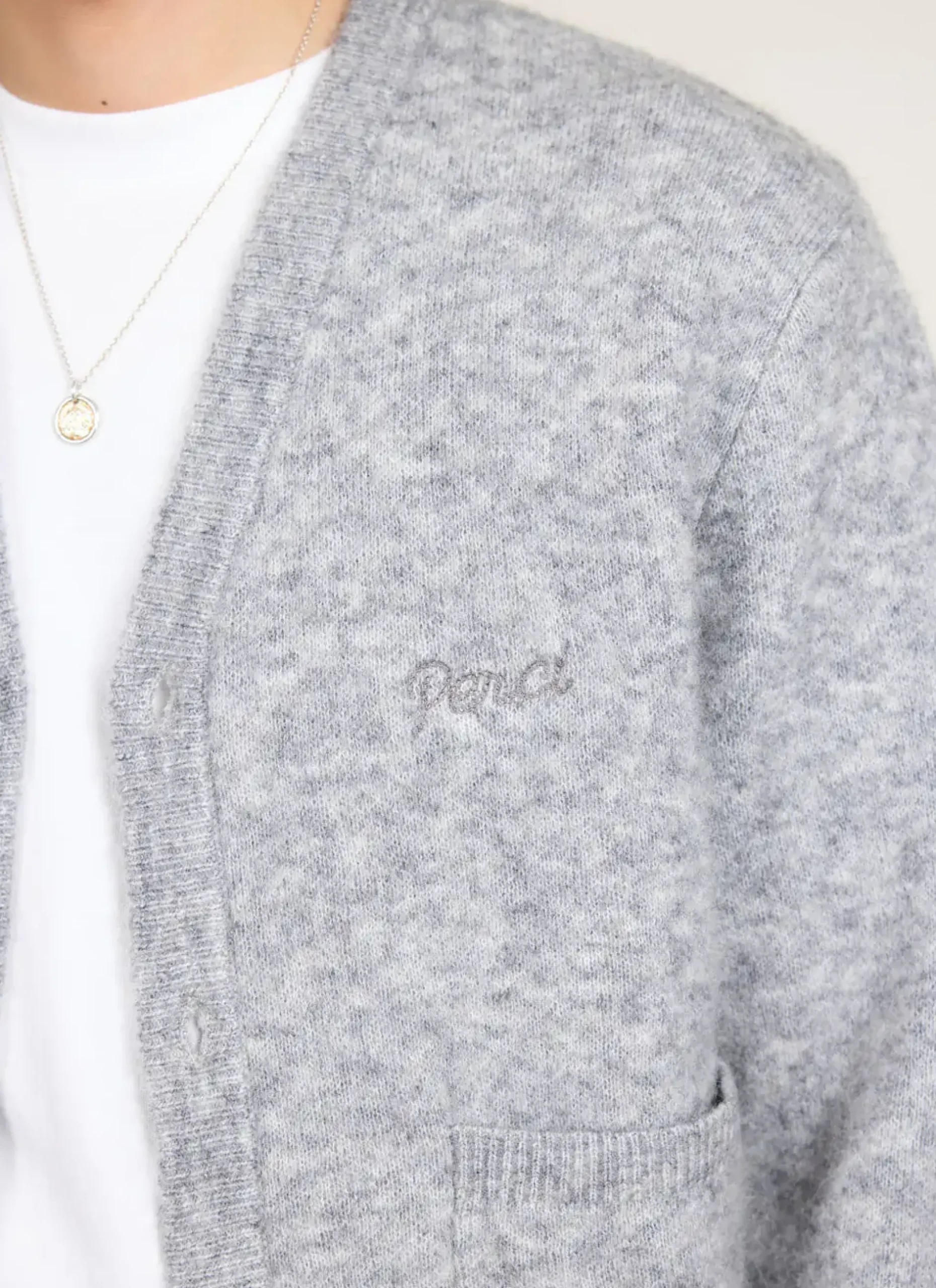 Percival Cardigans^White Glove Knitted Cardigan Grey