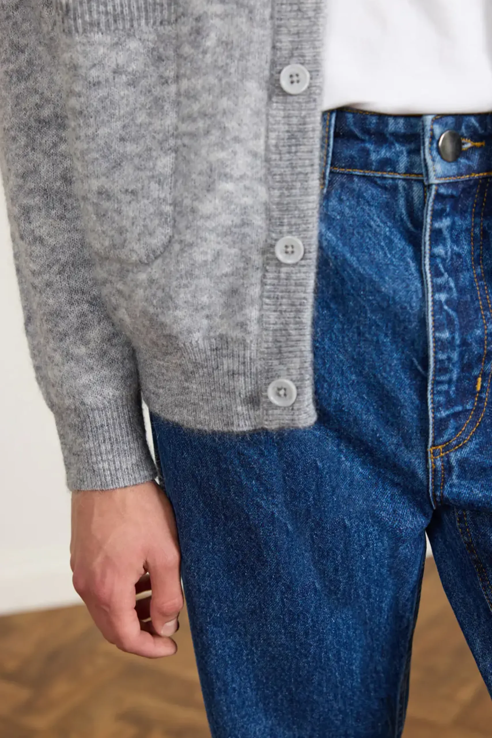 Percival Cardigans^White Glove Knitted Cardigan Grey