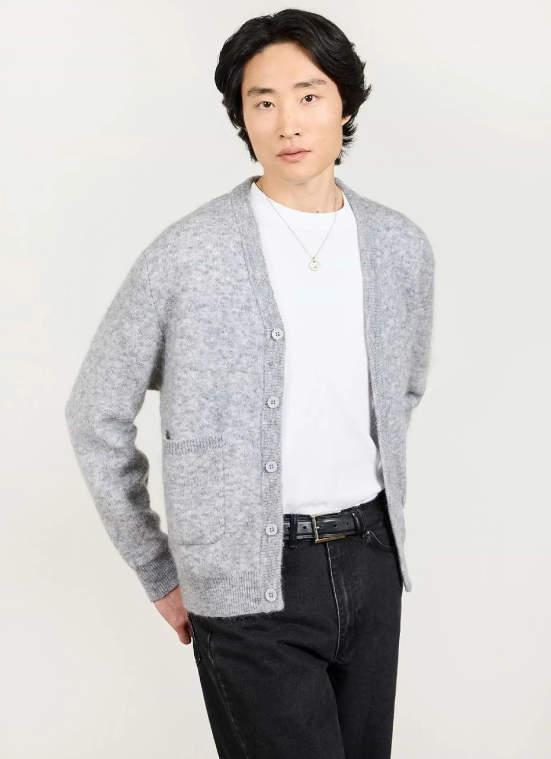 Percival Cardigans^White Glove Knitted Cardigan Grey