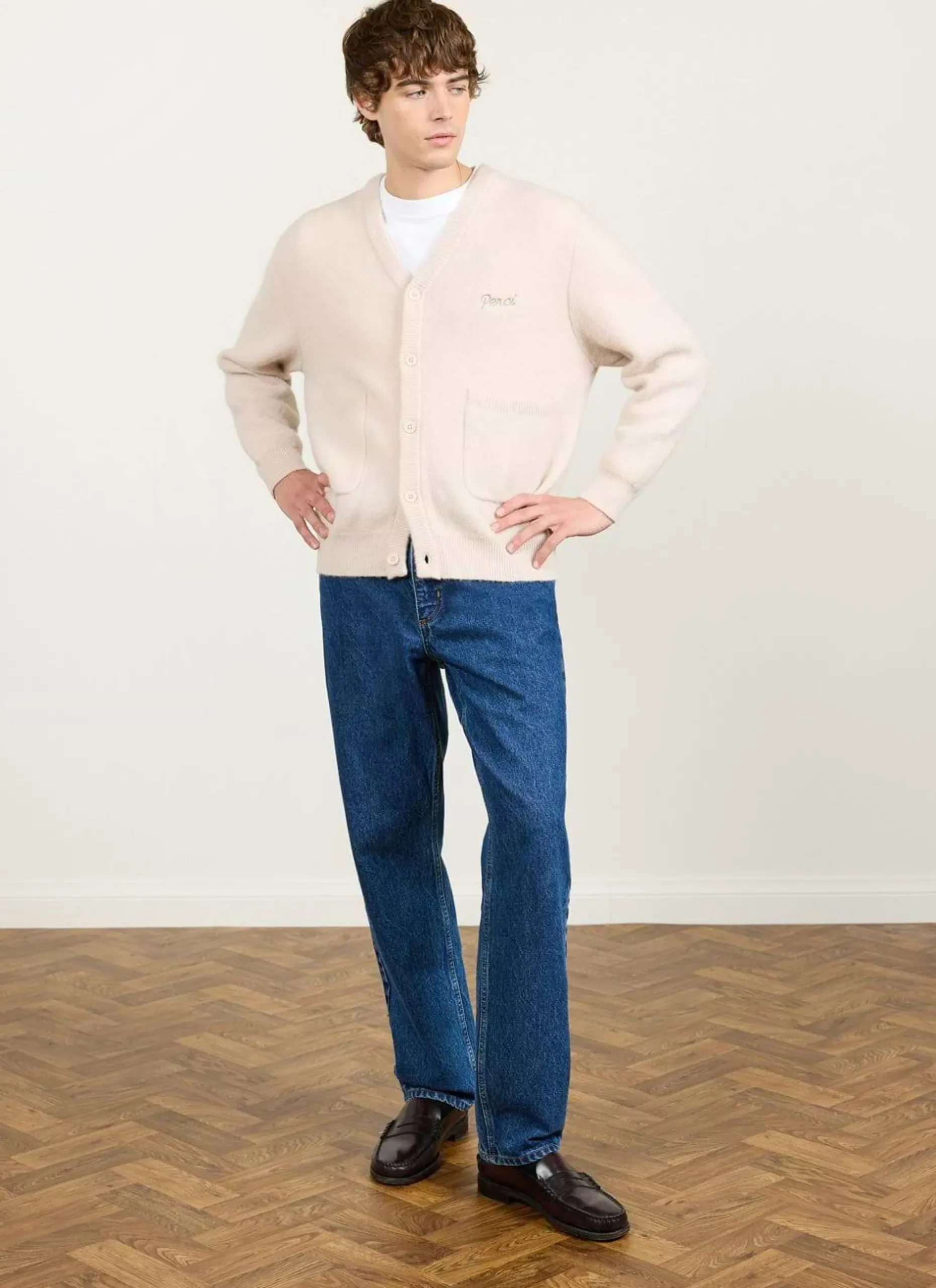 Percival Cardigans^White Glove Knitted Cardigan Ecru