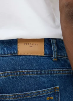 Percival Straight Leg Trousers|Straight Leg Jeans^Wide Leg Denim Jeans Mid Wash Blue