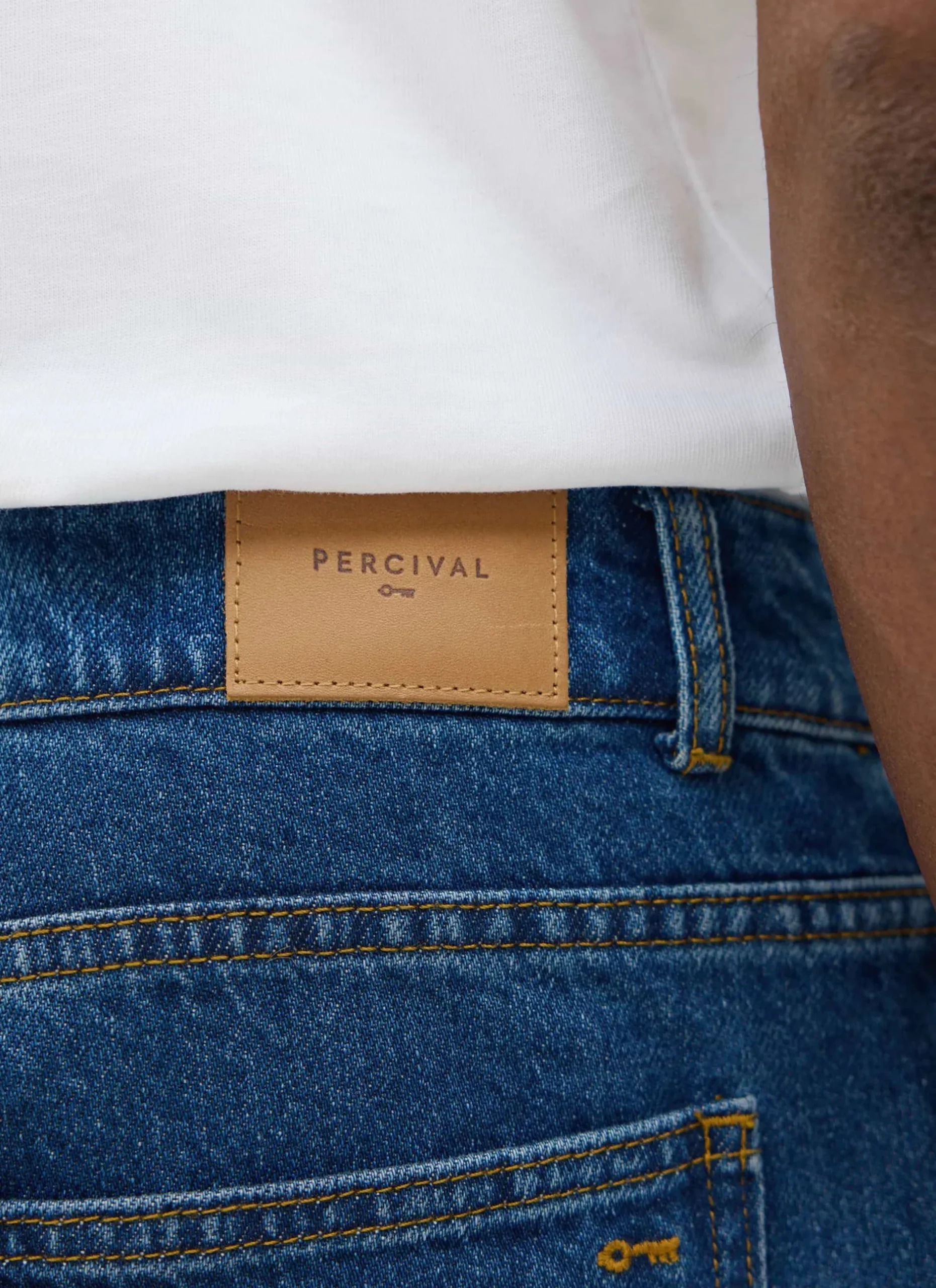 Percival Straight Leg Trousers|Straight Leg Jeans^Wide Leg Denim Jeans Mid Wash Blue