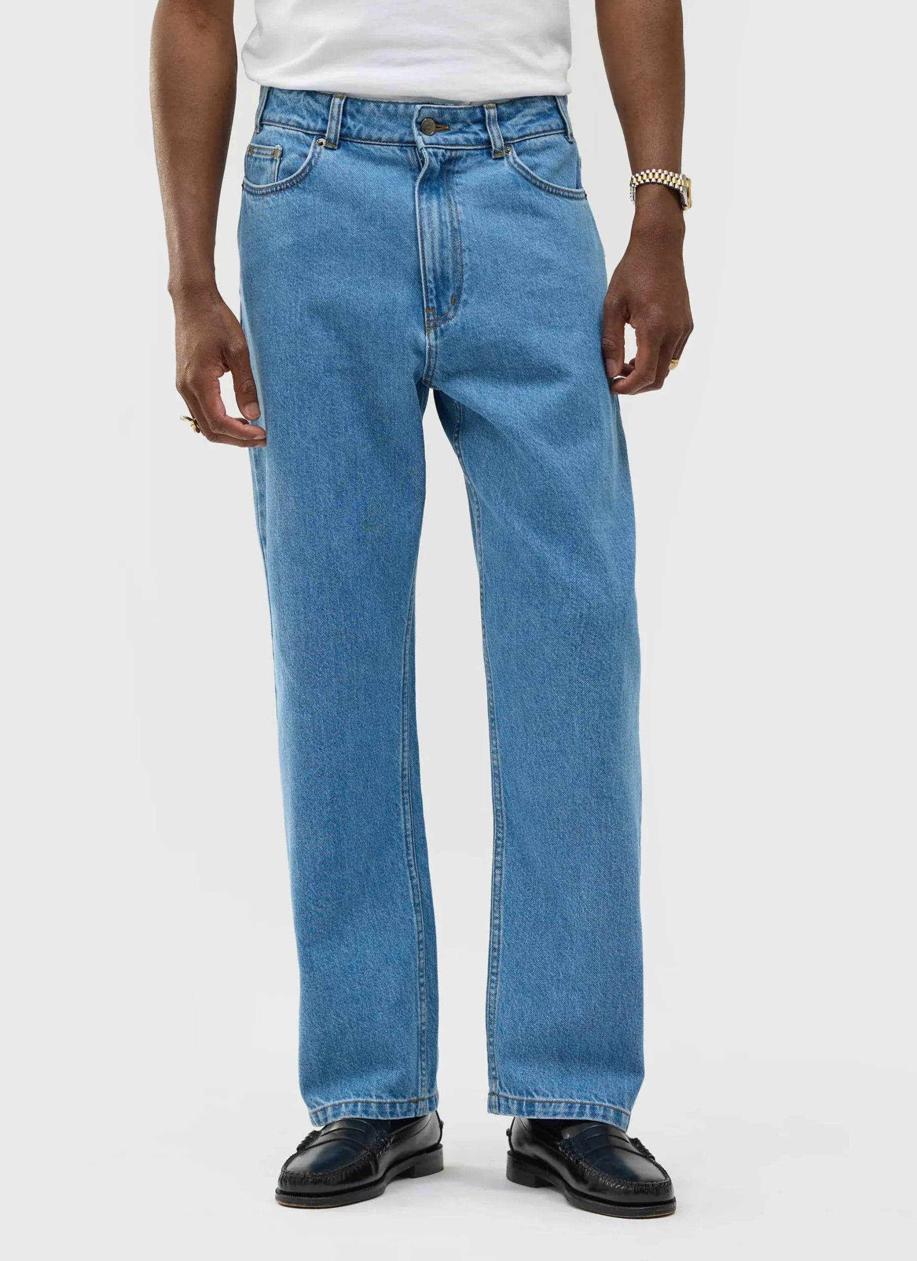 Percival Straight Leg Trousers|Wide Leg Jeans^Wide Leg Denim Jeans Light Wash Blue