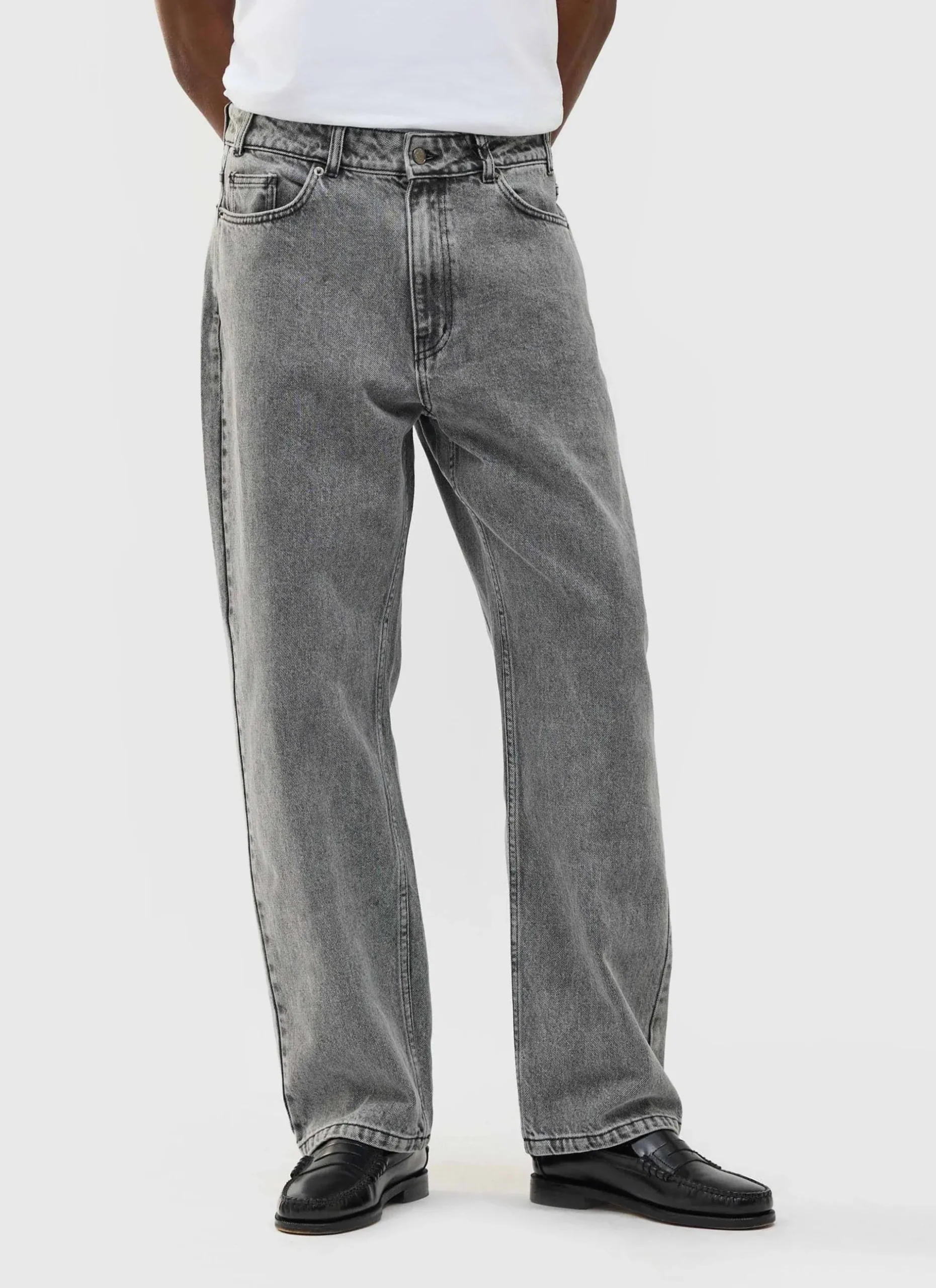 Percival Straight Leg Trousers|Wide Leg Jeans^Wide Leg Denim Jeans Warm Grey Wash