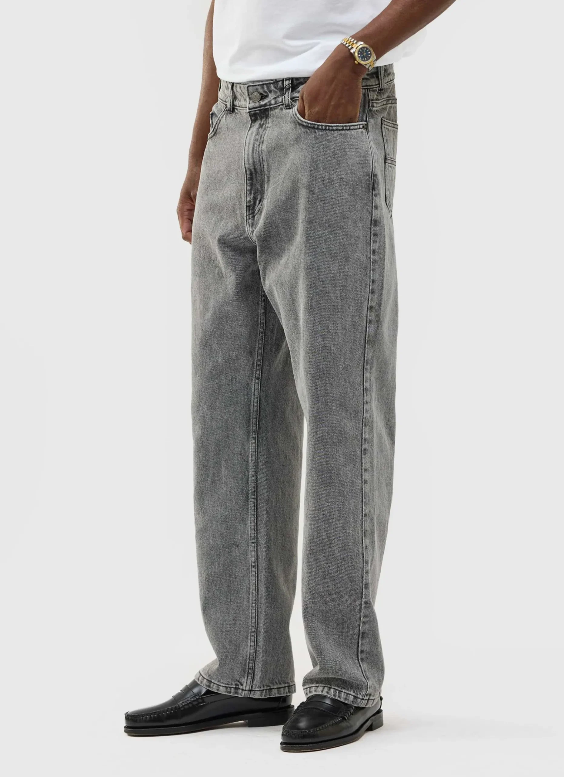 Percival Straight Leg Trousers|Wide Leg Jeans^Wide Leg Denim Jeans Warm Grey Wash