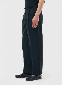 Percival Straight Leg Trousers|Linen Trousers^Wide Leg Trousers Black